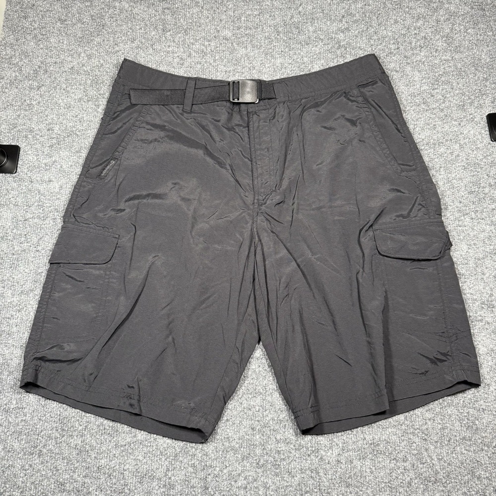 Merrell Shorts Mens 36 Black Cargo Pockets Belted Hiking 8" Camping UPF 50
